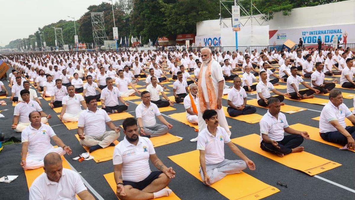 Prime Minister Narendra Modi at the Yoga Day programme held at Kolkata’s Red Road on June 21, 2026. Credit: X/@narendramodi